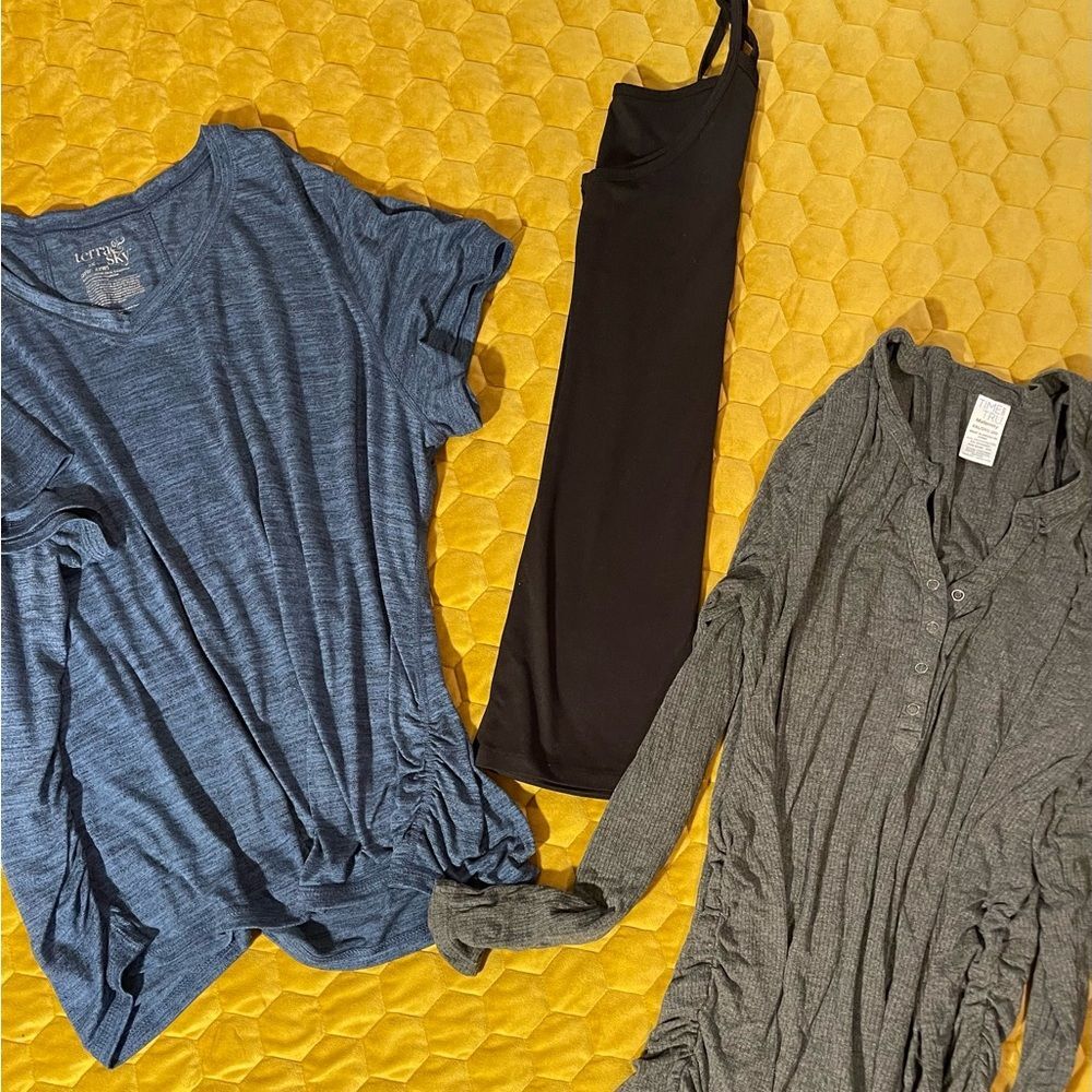 maternity tops, variety (blue black and grey) XXL
